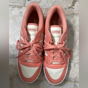 Adidas Women's Coral and Cream Sneakers
